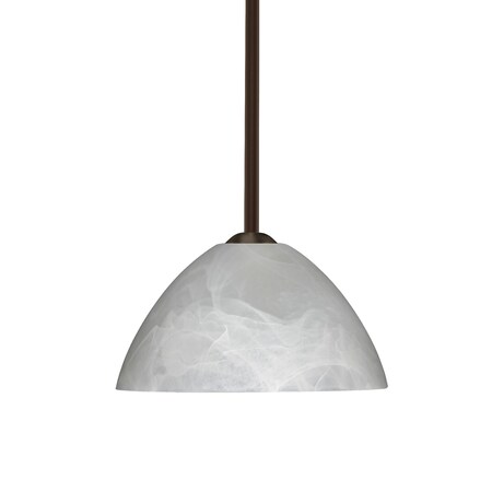 Besa Lighting Tessa Stem Pendant, Marble, Bronze Finish, 1x9W LED 1TT-420152-LED-BR